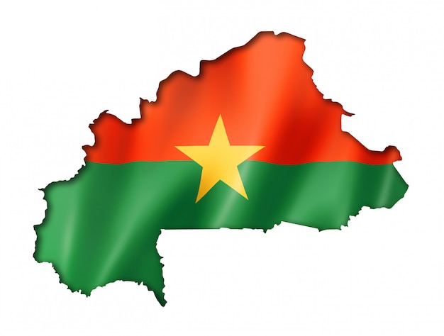 Burkina Faso vlag kaart