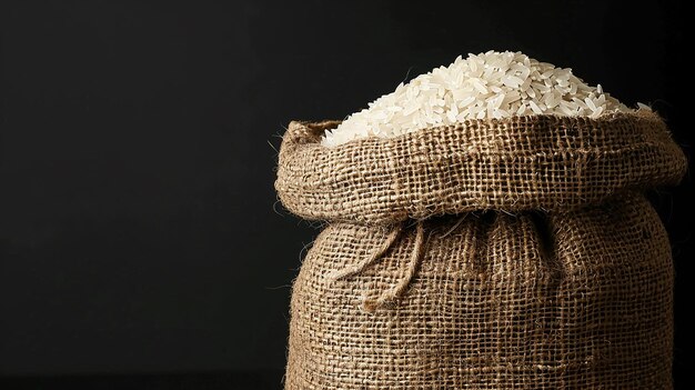 Photo burlap sack rice