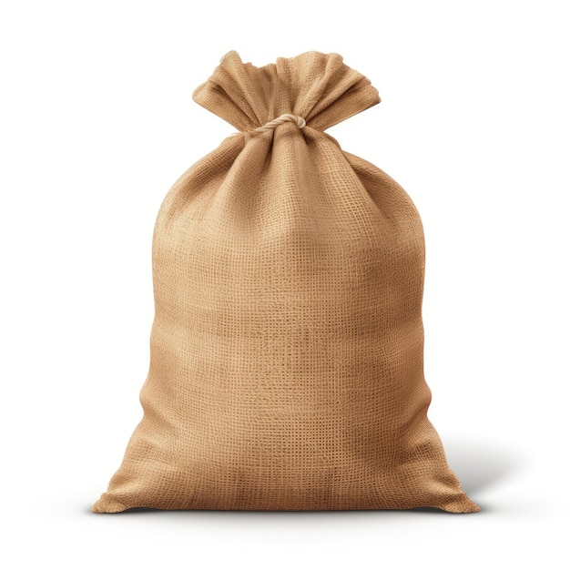 Burlap Sack Standalone Charm on Transparent or White Background