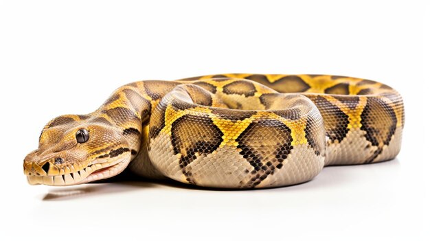 Burmese Python Isolation on white background