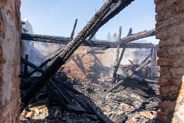 a burned house is seen in this file photo.