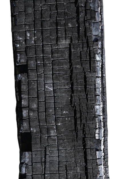 Burned wood texture Black background