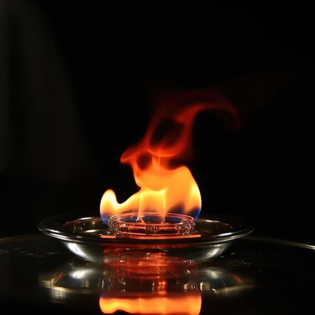 Burner gas flame isolated on a black background