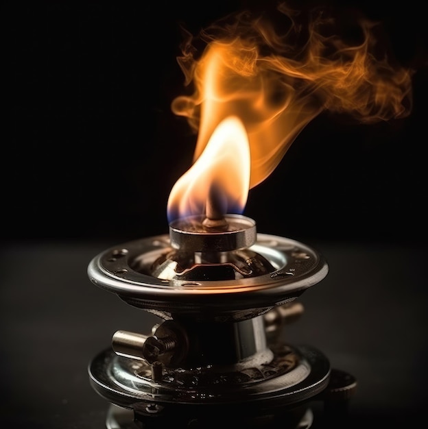 Burner gas flame isolated on a black background