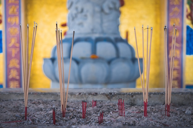 Photo burner incense sticks temple.
