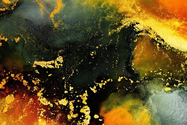 Burning abstract background from marble ink art of exquisite original painting