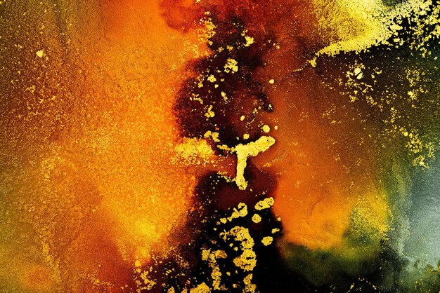 Burning abstract background from marble ink art of exquisite original painting