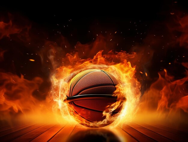 Burning Basketball Ball