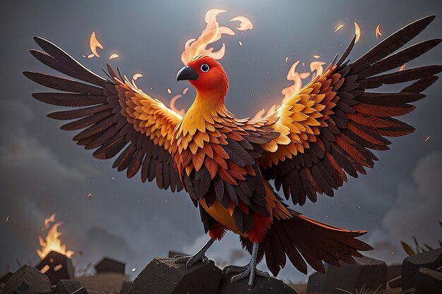 Burning bird