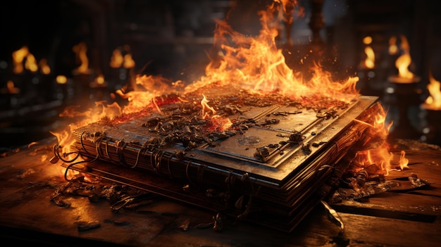 burning book