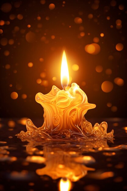 Burning candle and copy space close up photo volumetric lighting
