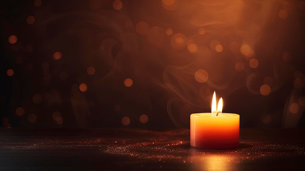 burning candle in dark Background