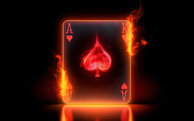 A burning card with the ace of spades on it