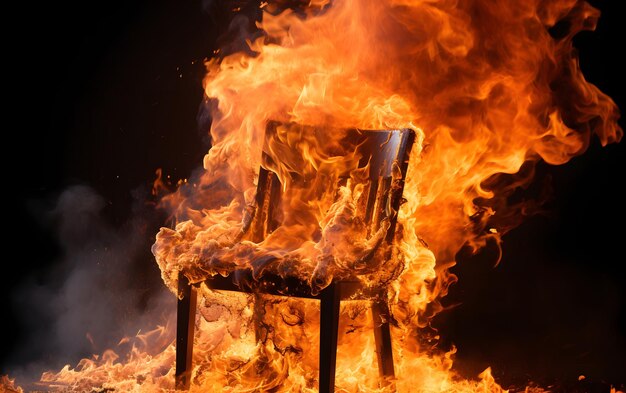 Burning chair in home