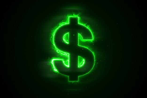 Burning a dollar on a black background