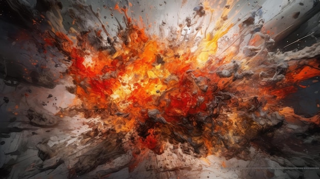 A burning explosion with a black background and a white background.