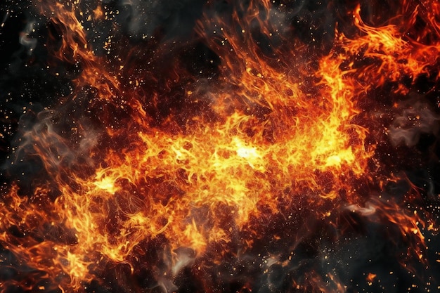 Burning fire on a black background Elements of this image furnished by NASA