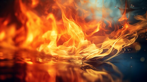 Burning fire in a fire flame background