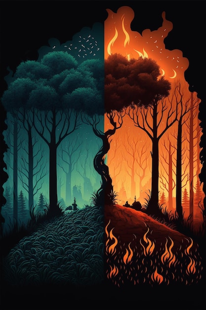 Burning Forest Background