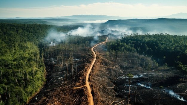 Burning Forests The Devastating Impact of Deforestation Generative AI