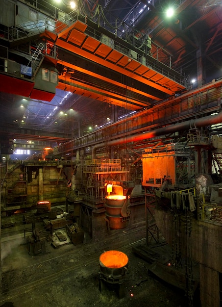 Burning furnace in steel factory