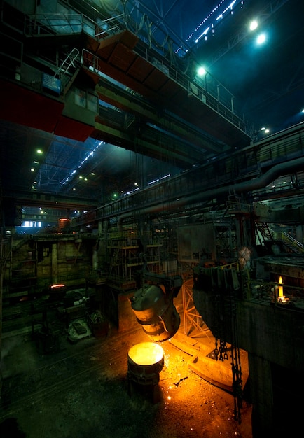 Photo burning furnace in steel factory