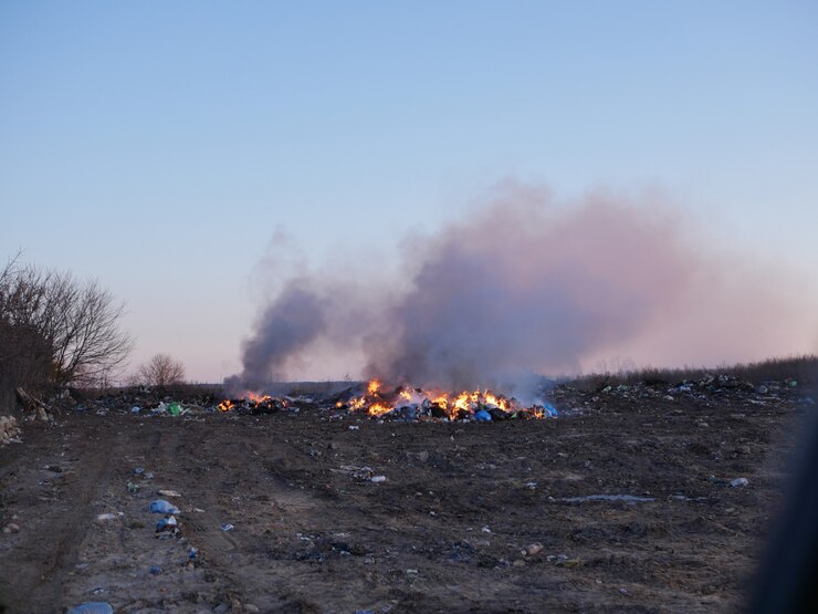 Burning garbage in the countryside