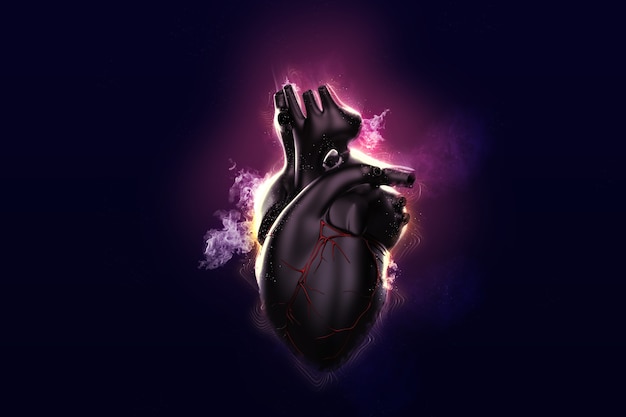 Burning heart illustration