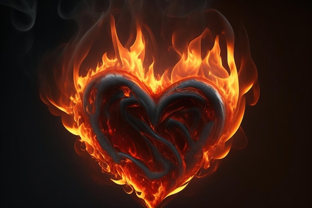 a Burning Heart Representing Passion And Emotional Intensity