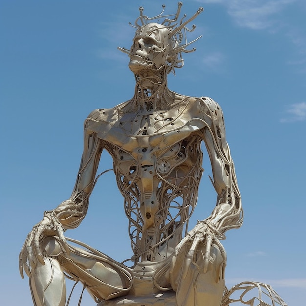 Burning human art skeleton dali style Generative AI