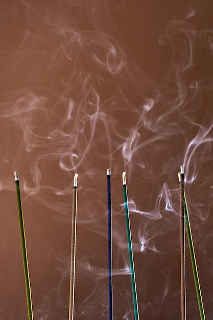 Photo burning incense sticks meditation and aromatherapy