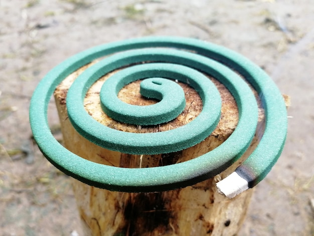 A Burning mosquito coil is an anti-mosquito repellent. Outdoor insect repellent