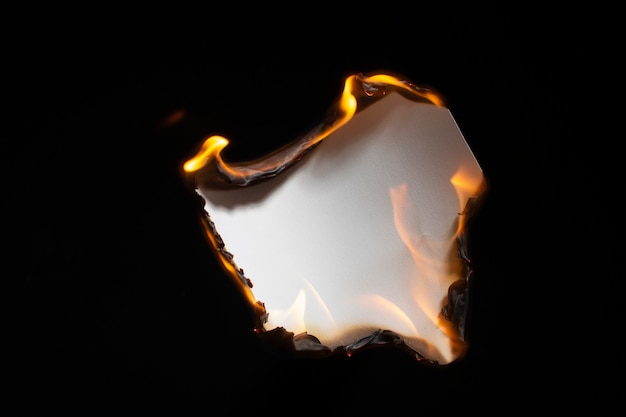 Photo burning paper background still life