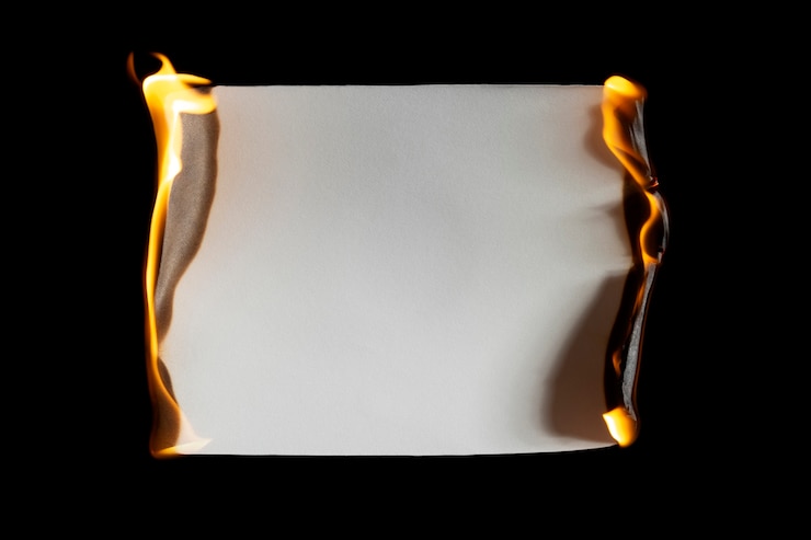 Photo burning paper background still life