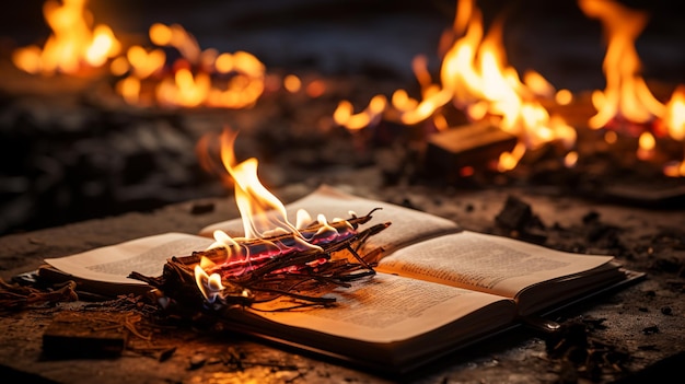 Burning Paper Close Up stock Photo