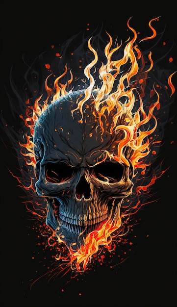 burning skull