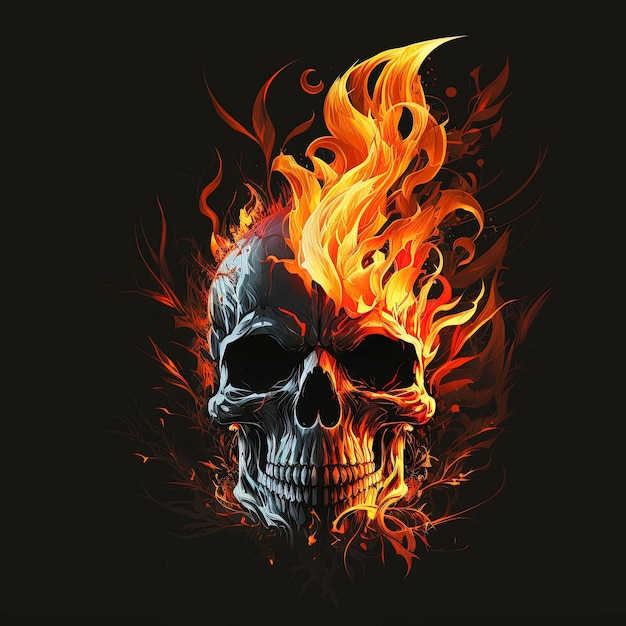 burning skull