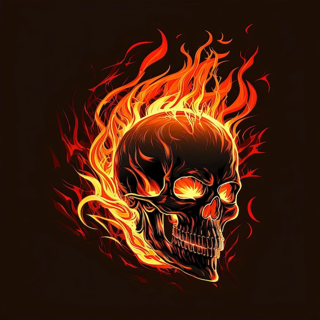 burning skull