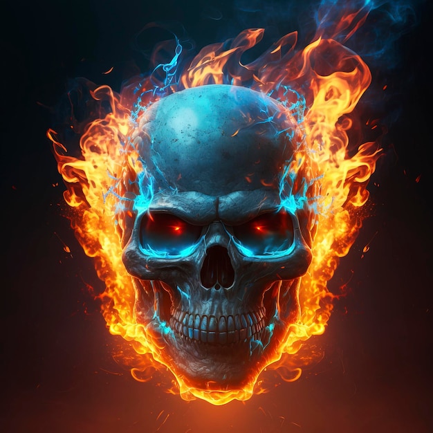 Burning skull