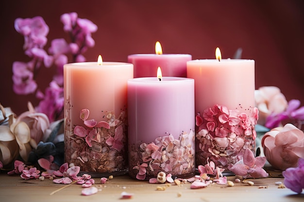 Burning spa candles for health and beauty