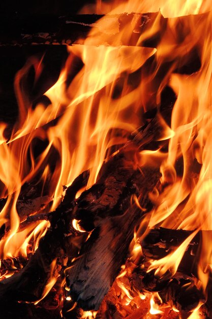 薪ストーブ、暖炉の火
