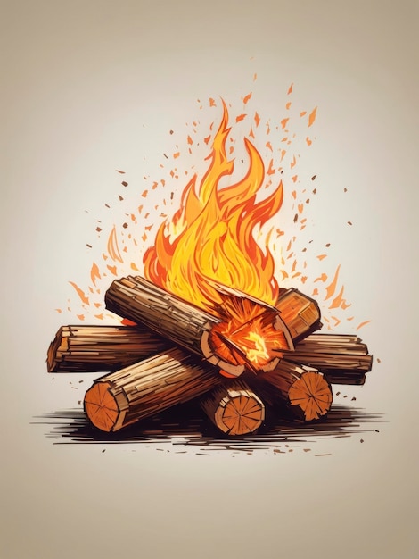 burning wood