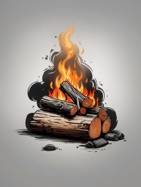 burning wood