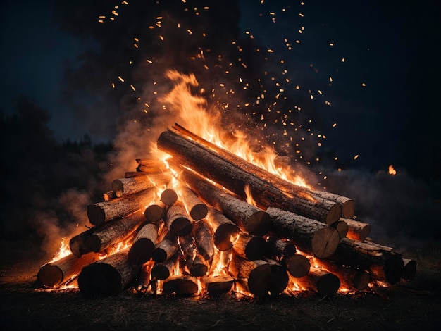 burning wood