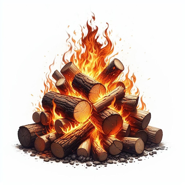 Burning wood