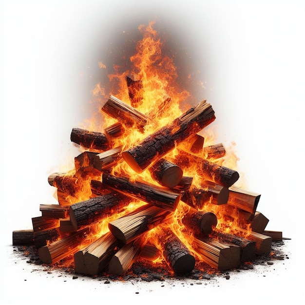 Burning wood