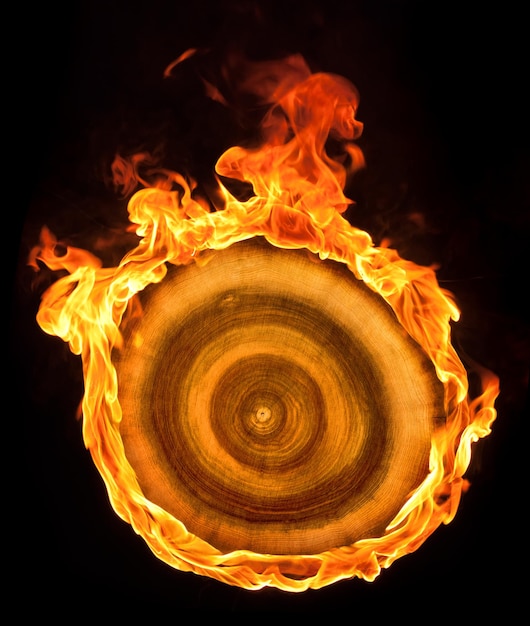 burning wooden sheave