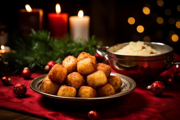 Полированные картофельные наггетсы для рождественского ужина