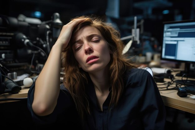 Foto sindrome da burnout stress lavoro fallito donna