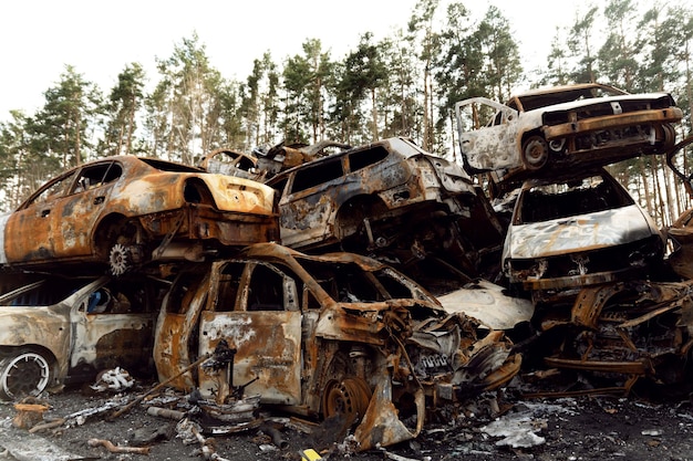 Burnt cars